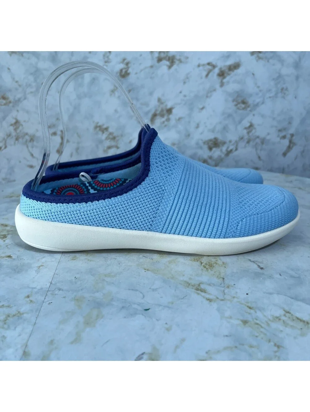 Revitalign Orthotic Women's Size 7 Shoes Blue White Knit Comfort Mules Sneakers